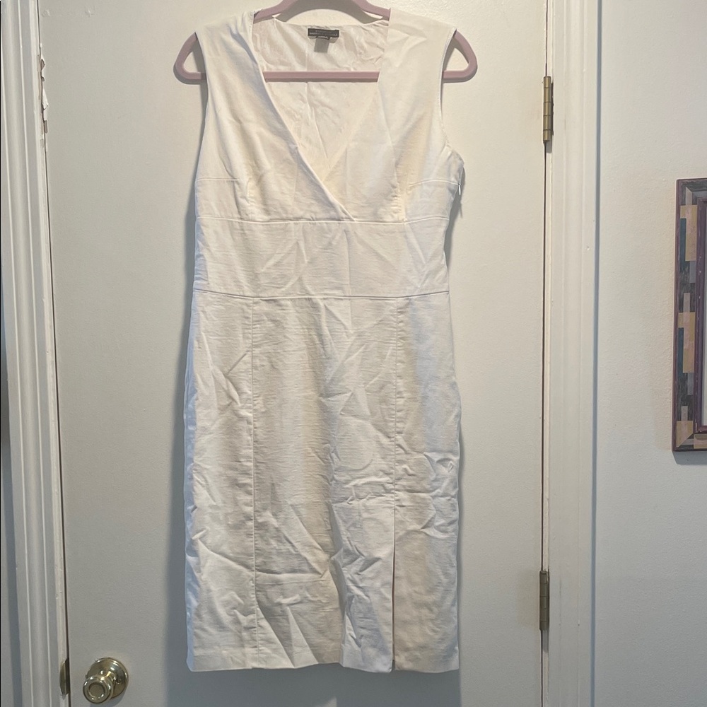 STRENESSE Gabriele Strehle Cream V Neck Minimalist Midi Dress Vintage